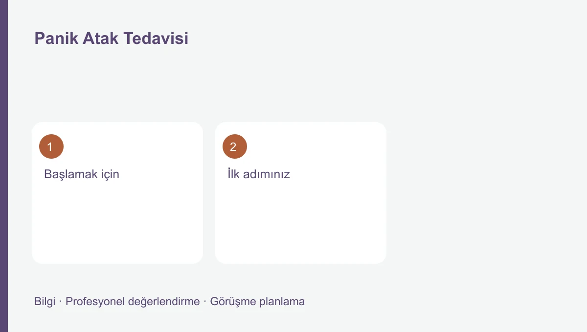Panik Atak Tedavisi Panik Atak Tedavisi için üç başlığı gösteren bilgi şeması